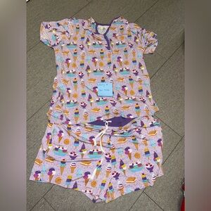 Little Sleepies Purple Ice Cream Adult Set Bamboo